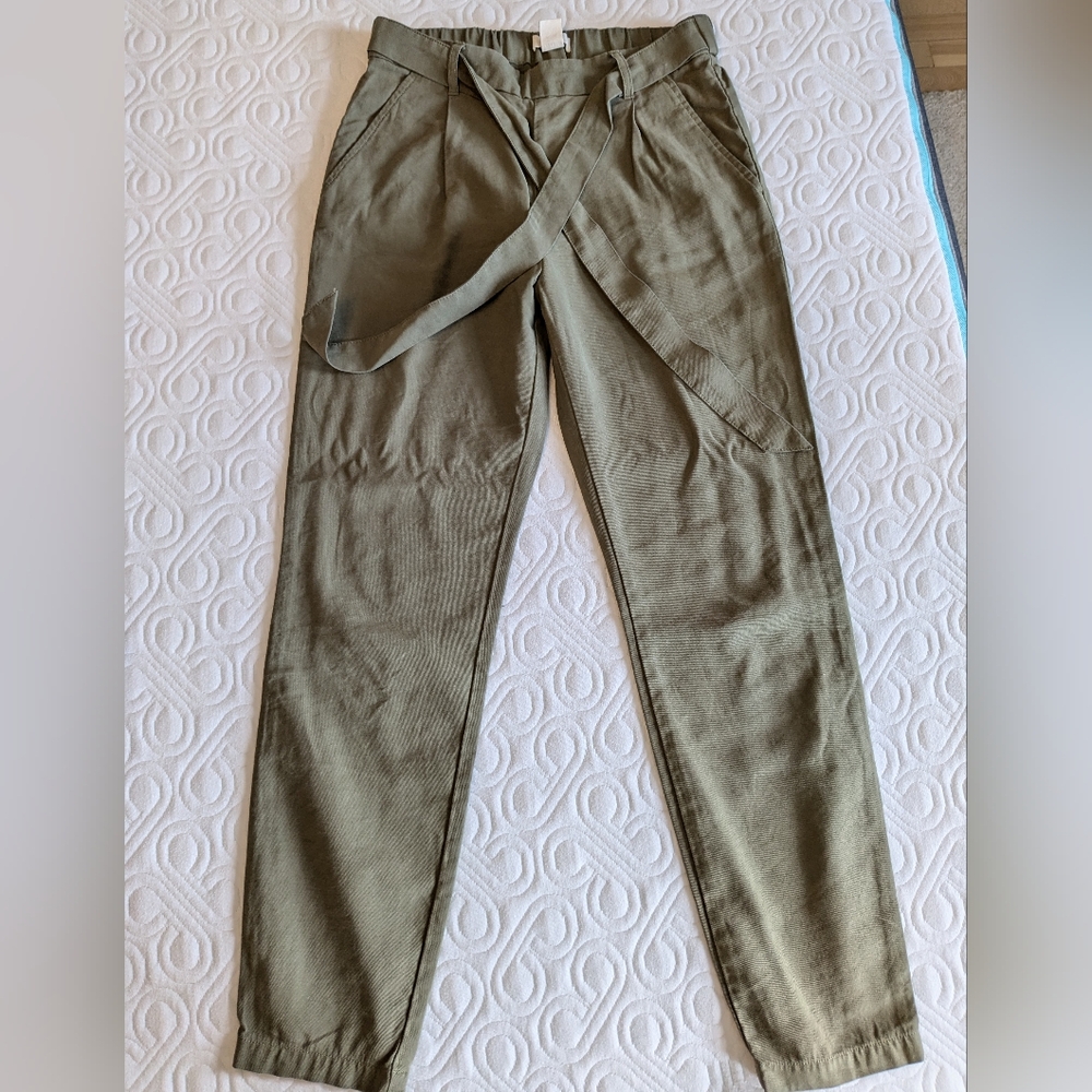 H&M Olive Pants With Belt